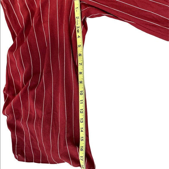 Lulus Pacific Coast Wine Red Striped Culotte Jumpsuit Size Small - Picture 15 of 16